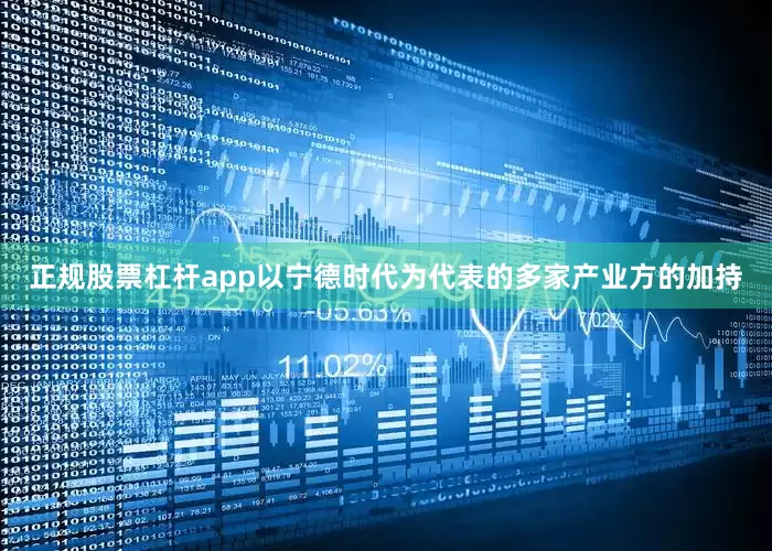 正规股票杠杆app以宁德时代为代表的多家产业方的加持